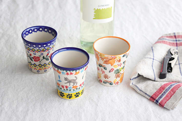 ワインカップ(VENA)ポーリッシュポタリー(ポーランド食器)