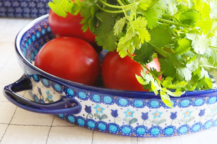 オーブン皿（ラウンド）ポーリッシュポタリー(ポーランド食器)