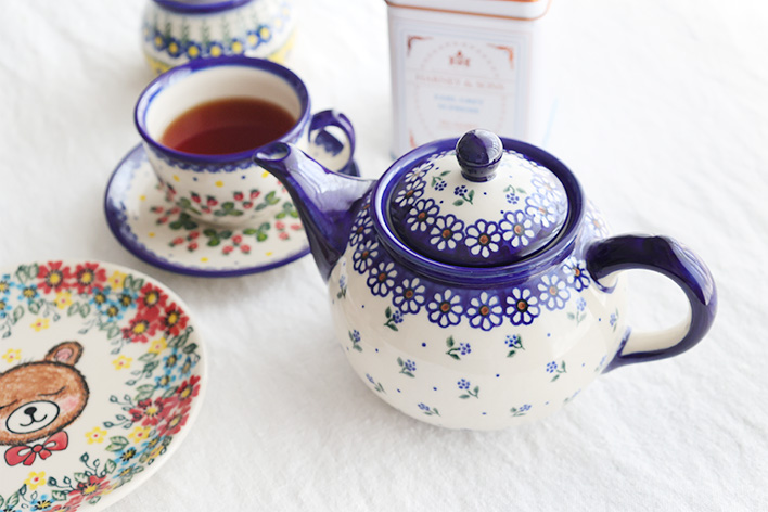 ポーランド陶器　ティーポット