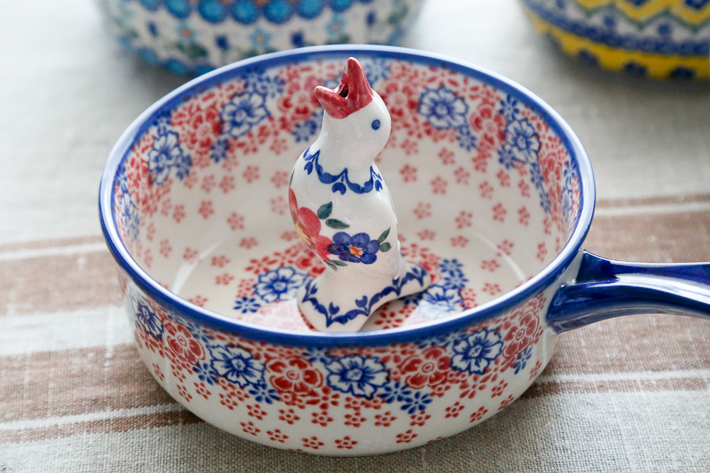 新品　ポーランド食器　魚大皿　ピーコックアイ　ソースポット　ポーリッシュポタリー ピーコックアイ ケルセン- 愛らしい陶器ポーリッシュポタリー