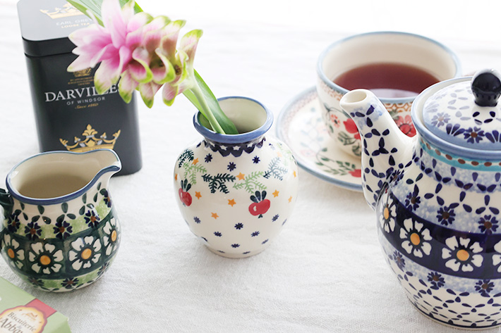 ★①ポーリッシュポタリー　花瓶★ 花瓶・ポーリッシュポタリー(ポーランド食器)