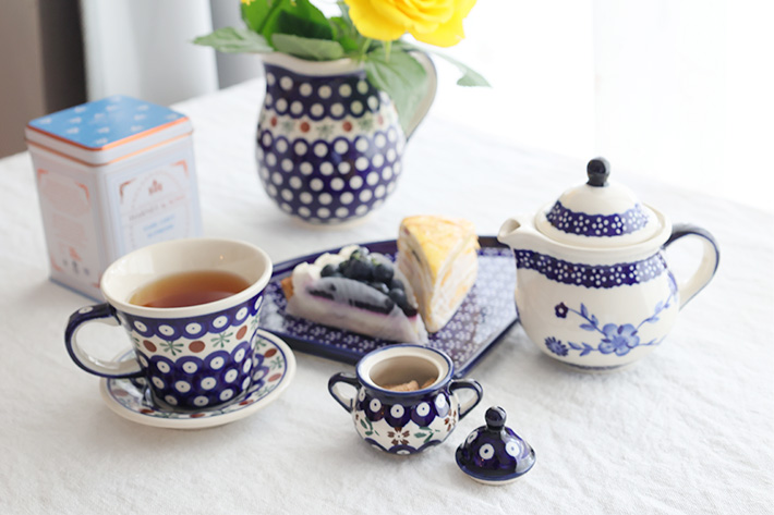 シュガーポット・ポーリッシュポタリー(ポーランド食器)