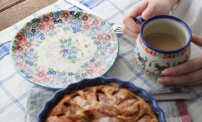 花型のボウル-ポーリッシュポタリー(ポーランド食器)